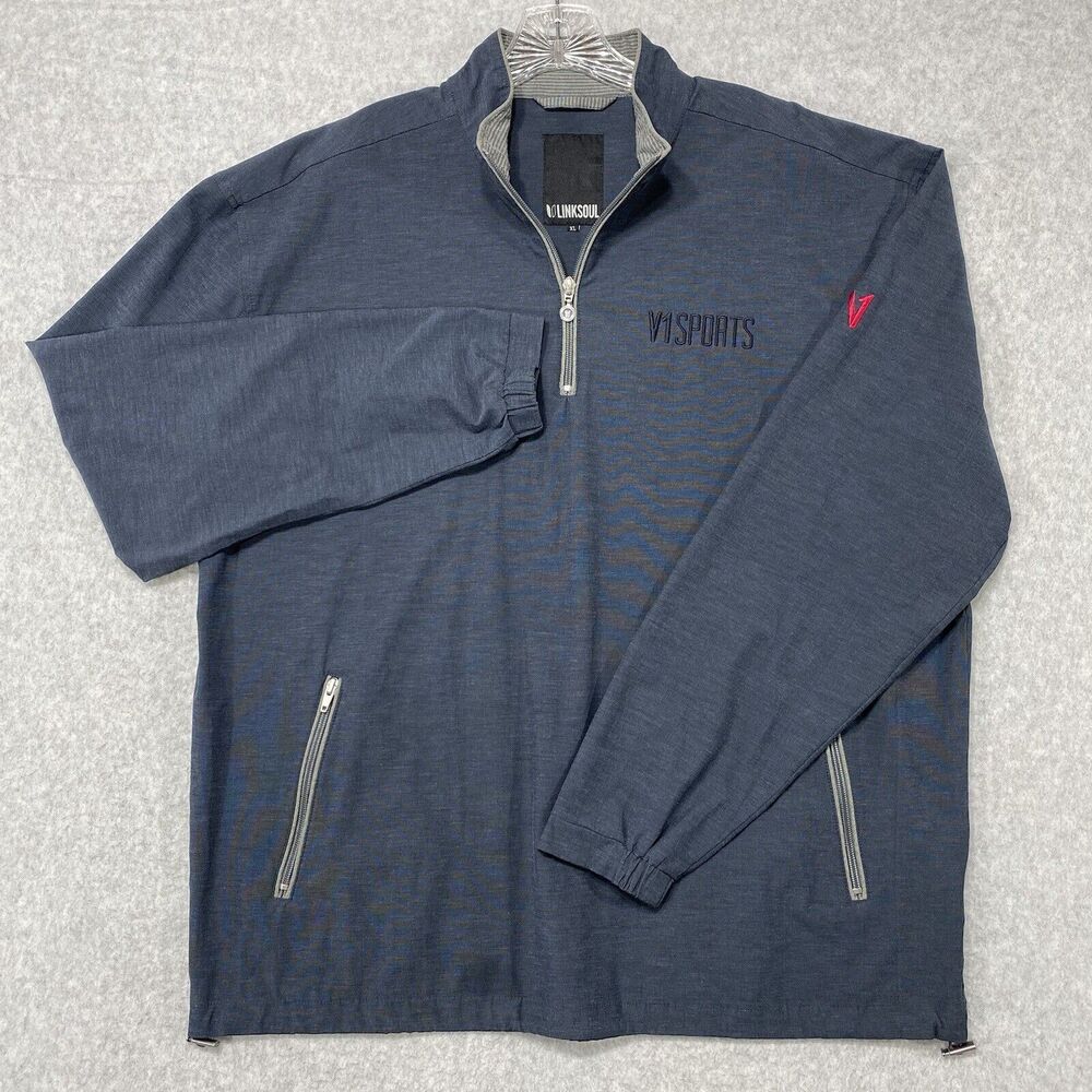 LinkSoul Pullover Mens‎ Extra Large 1/4 Zip Blue Golf Lightweight Activewear V1
